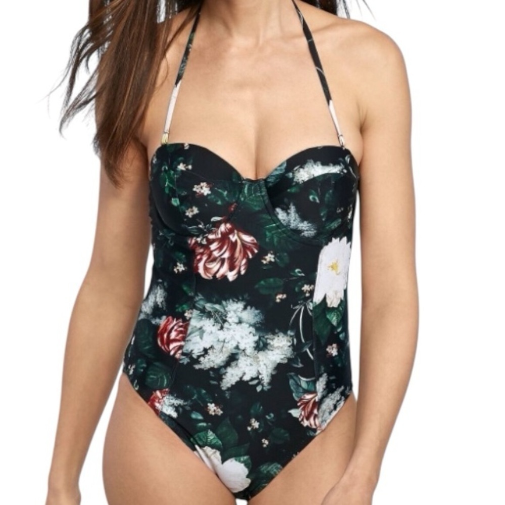 Rachel Rachel Roy Garden Black One-Piece Swimsuit